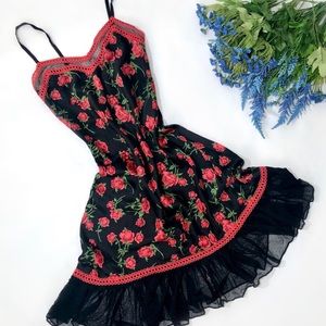 Betsey Johnson 100% silk lingerie slip dress
